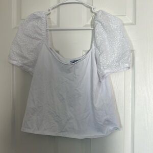 White Puff-Sleeve Top